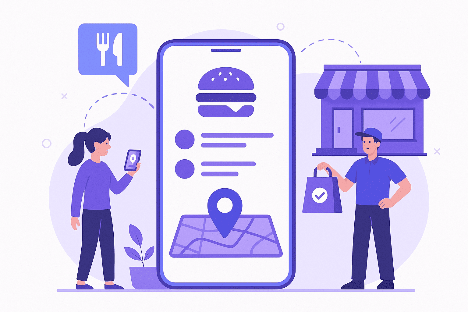 Generate a food delivery app for connecting people and restaurants