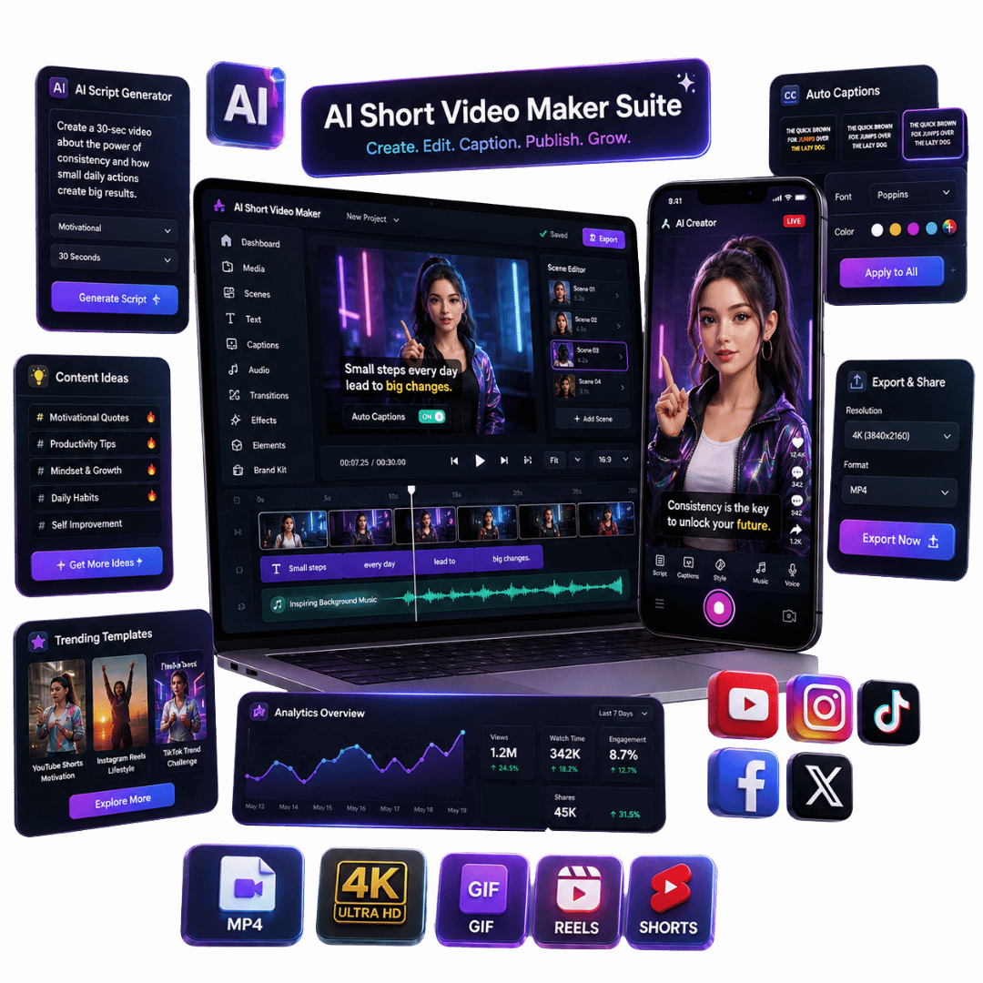 AI Shorts Video Maker Suite Saas Platform
